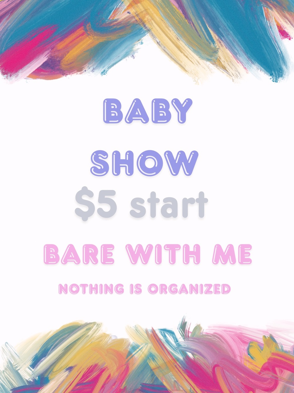 Baby Show Sale Sign - Colorful Pastel Graphic